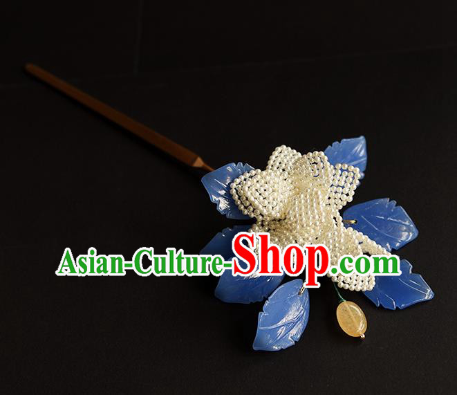 Chinese Traditional Song Dynasty Court Woman Hair Accessories Handmade Ancient Princess Pearls Hairpin