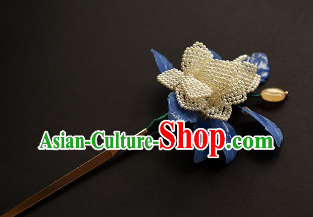 Chinese Traditional Song Dynasty Court Woman Hair Accessories Handmade Ancient Princess Pearls Hairpin