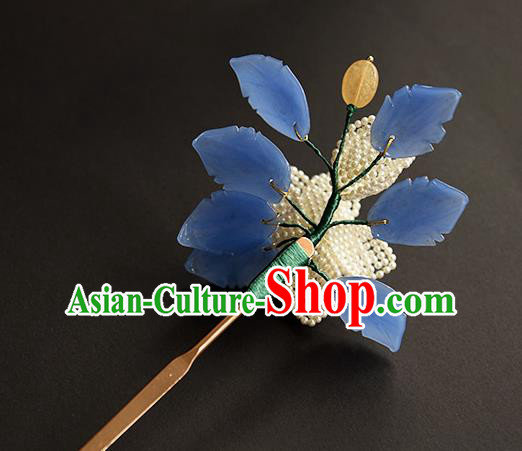 Chinese Traditional Song Dynasty Court Woman Hair Accessories Handmade Ancient Princess Pearls Hairpin