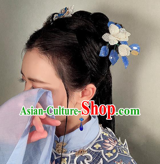 Chinese Traditional Song Dynasty Court Woman Hair Accessories Handmade Ancient Princess Pearls Hairpin