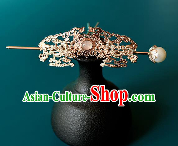 Chinese Traditional Hanfu Hair Accessories Ancient Swordswoman Golden Hair Crown and Hairpin