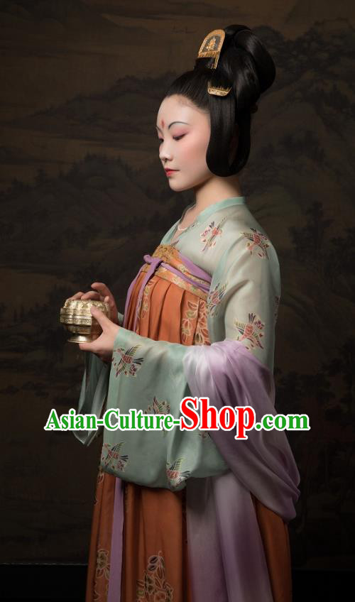 China Traditional Tang Dynasty Palace Lady Historical Clothing Ancient Court Woman Hanfu Costumes