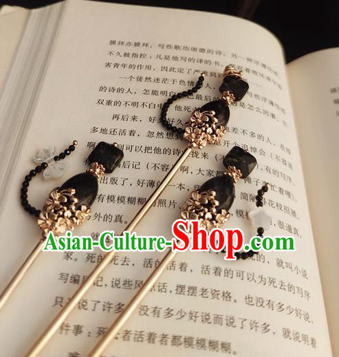 Chinese Traditional Hanfu Hair Stick Ancient Palace Princess Black Shell Hairpin