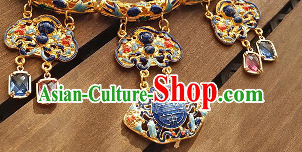 China Classical Ancient Imperial Concubine Cloisonne Necklace Traditional Qing Dynasty Court Necklet Accessories