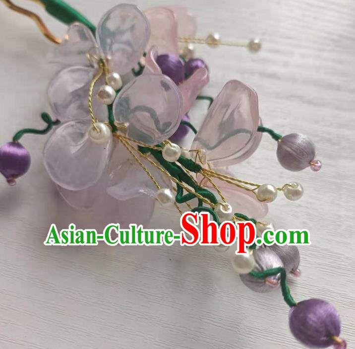 Chinese Ancient Young Lady Hairpin Traditional Song Dynasty Princess Wisteria Hair Stick