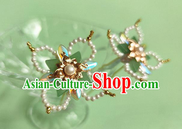 Chinese Traditional Song Dynasty Princess Hair Stick Ancient Palace Lady Pearls Hairpin