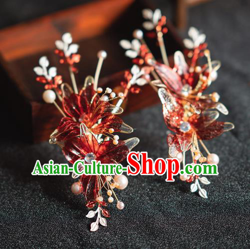 Chinese Classical Tassel Hair Sticks Traditional Wedding Headwear Xiuhe Suit Bride Hairpins