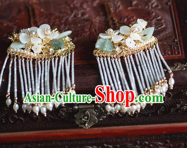 Chinese Classical Bride Tassel Hair Sticks Traditional Wedding Hair Accessories Xiuhe Suit Hairpins