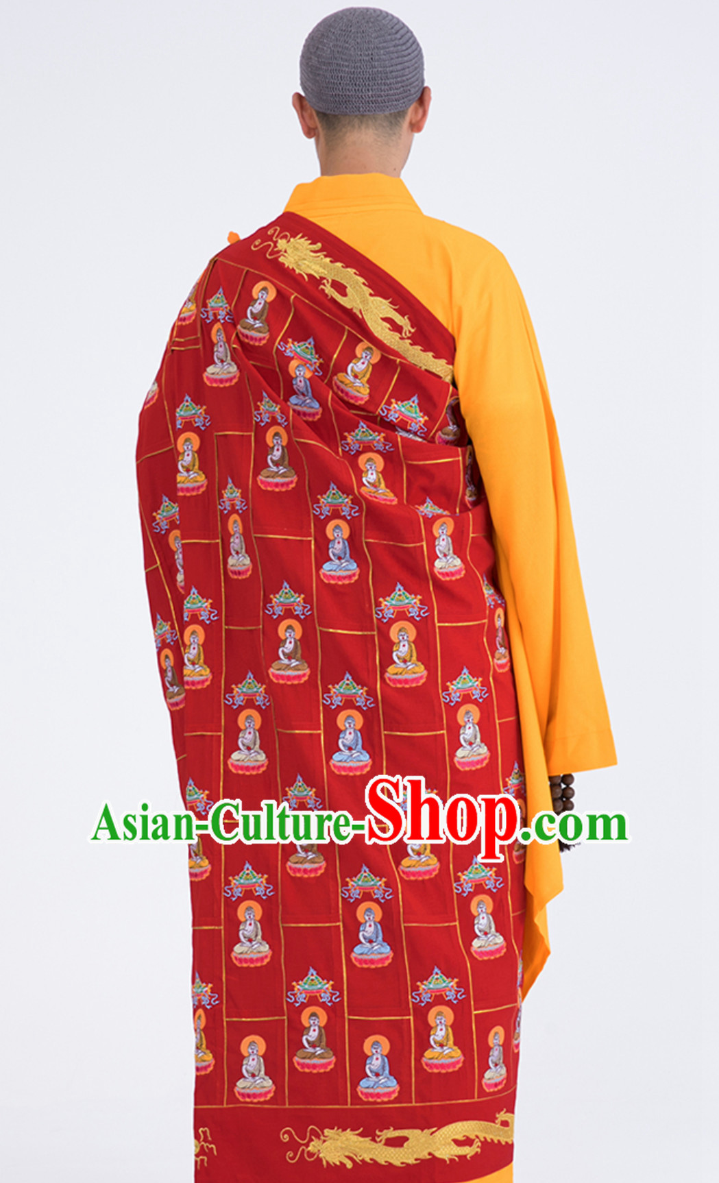 Chinese Traditional Kesa Kasaya Buddhist Monk Clothing Complete Set