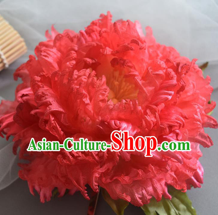 Chinese Traditional Tang Dynasty Hair Accessories Handmade Ancient Imperial Concubine Red Peony Hairpin