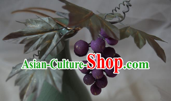 Chinese Handmade Hair Accessories Cheongsam Purple Grape Hairpin Traditional Hanfu Hair Stick