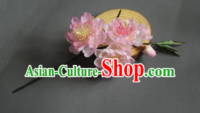 Chinese Classical Cheongsam Hairpin Handmade Hair Accessories Traditional Hanfu Peach Blossom Hair Stick