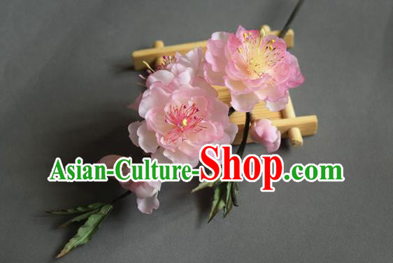 Chinese Classical Cheongsam Hairpin Handmade Hair Accessories Traditional Hanfu Peach Blossom Hair Stick