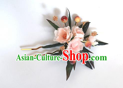 Chinese Traditional Cheongsam Hair Stick Handmade Ancient Princess Jasmine Flower Hairpin