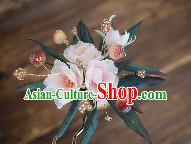 Chinese Traditional Cheongsam Hair Stick Handmade Ancient Princess Jasmine Flower Hairpin