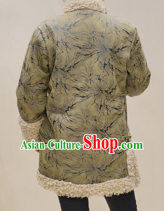 Chinese Zang Minority Winter Cotton Wadded Jacket Tibetan Nationality Woman Outer Garment Clothing