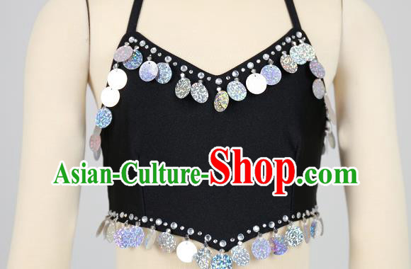 Chinese Children Folk Dance Black Outfits Classical Dance Dai Ethnic Dance Clothing