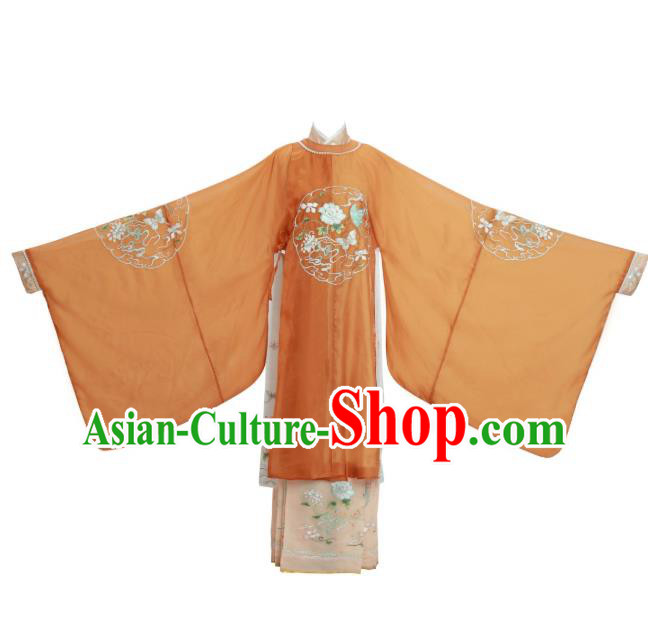 China Traditional Ming Dynasty Embroidered Historical Clothing Ancient Noble Lady Hanfu Dress Apparels