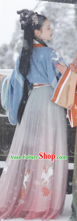 China Ancient Imperial Concubine Embroidered Hanfu Dress Traditional Jin Dynasty Court Beauty Hanfu Clothing