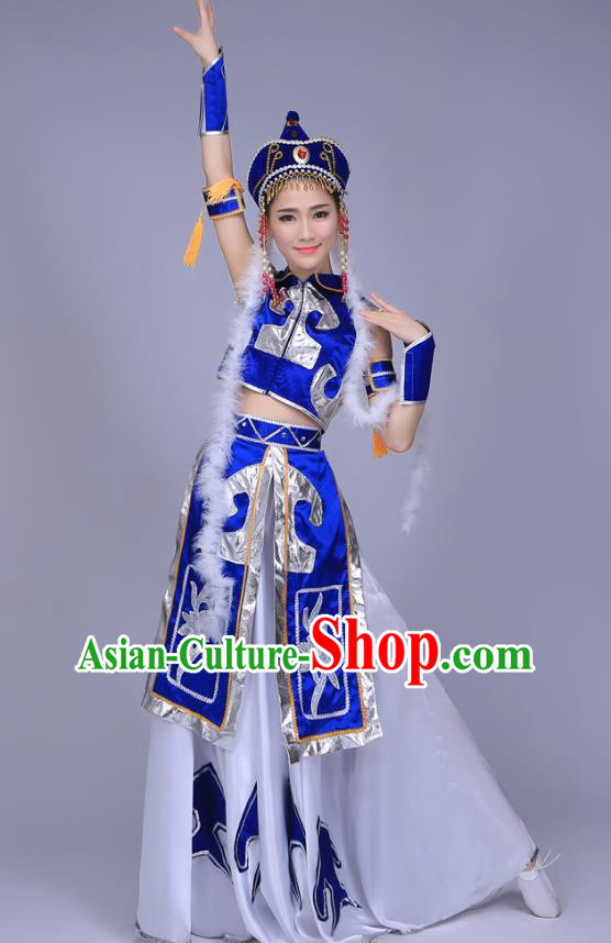 Chinese Traditional Mongolian Nationality Bride Clothing Mongol Ethnic Folk Dance Wedding Dress