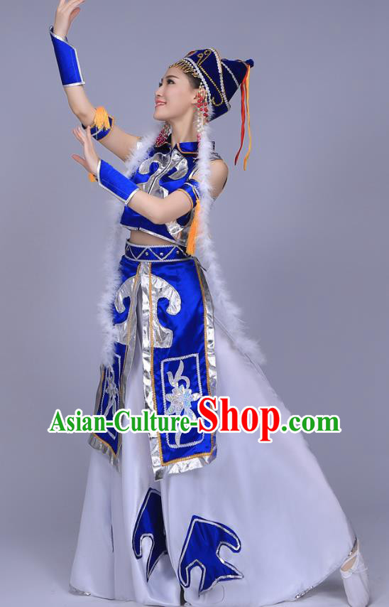 Chinese Traditional Mongolian Nationality Bride Clothing Mongol Ethnic Folk Dance Wedding Dress