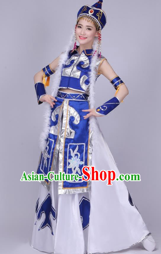 Chinese Traditional Mongolian Nationality Bride Clothing Mongol Ethnic Folk Dance Wedding Dress
