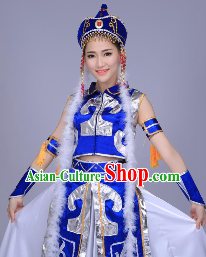 Chinese Traditional Mongolian Nationality Bride Clothing Mongol Ethnic Folk Dance Wedding Dress