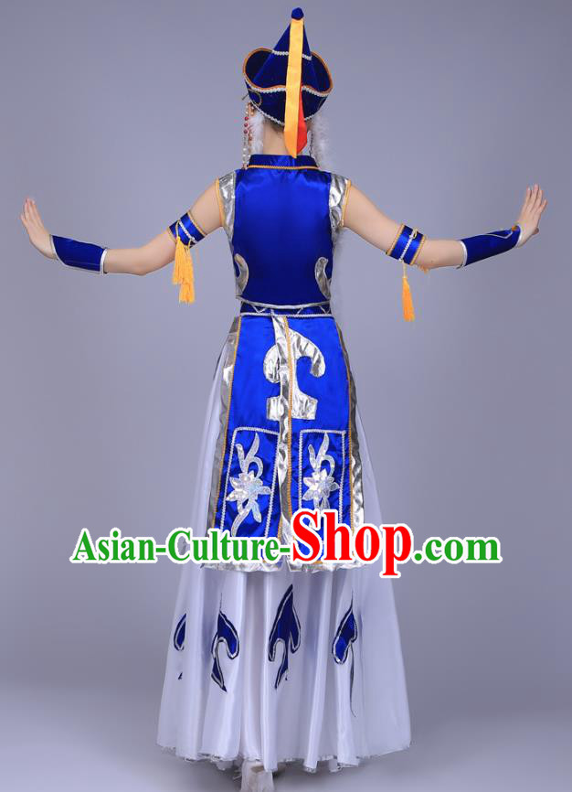 Chinese Traditional Mongolian Nationality Bride Clothing Mongol Ethnic Folk Dance Wedding Dress