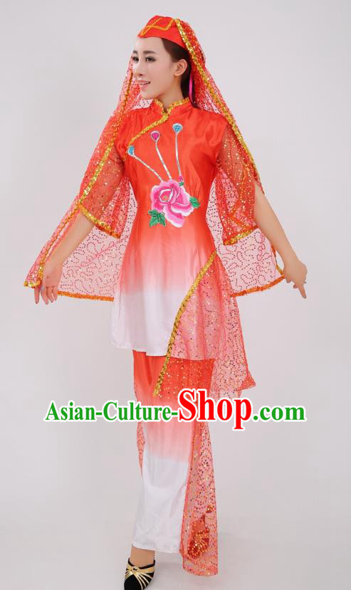 Chinese Ningxia Ethnic Wedding Red Outfits Traditional Hui Nationality Bride Clothing