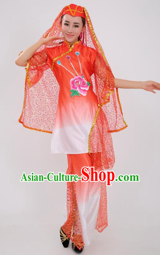 Chinese Ningxia Ethnic Wedding Red Outfits Traditional Hui Nationality Bride Clothing