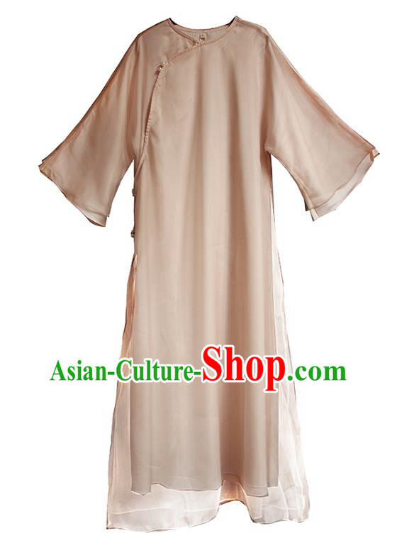 China Classical Dance Cheongsam National Women Zen Clothing Qipao Dress