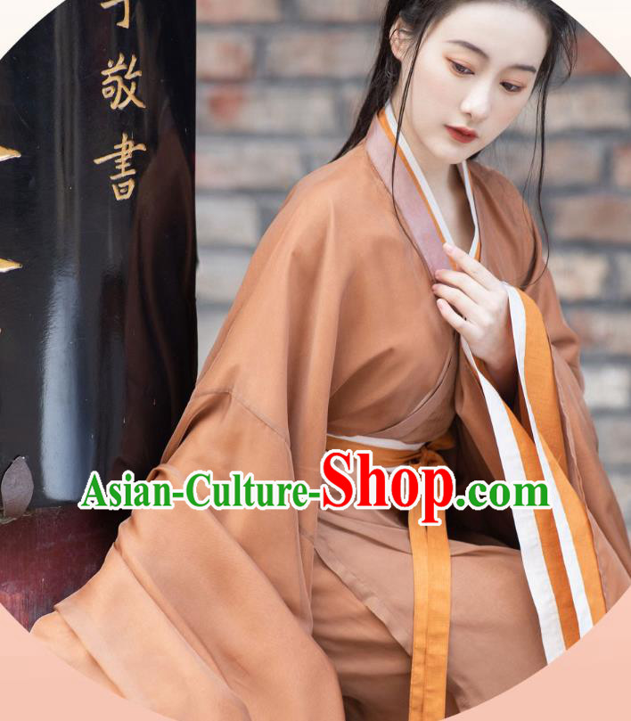 China Ancient Palace Lady Hanfu Dress Traditional Jin Dynasty Young Beauty Historical Clothing