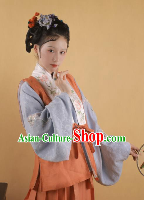 China Ancient Palace Lady Hanfu Garment Traditional Ming Dynasty Noble Woman Historical Clothing