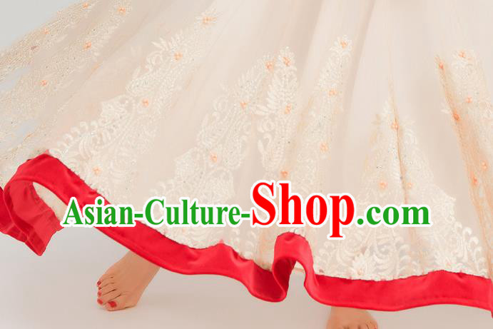 Asian India Folk Dance Lehenga Costumes Indian Bollywood Performance Golden Dress