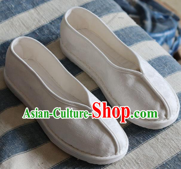 China Handmade Multi Layered White Cloth Shoes National Country Woman Shoes