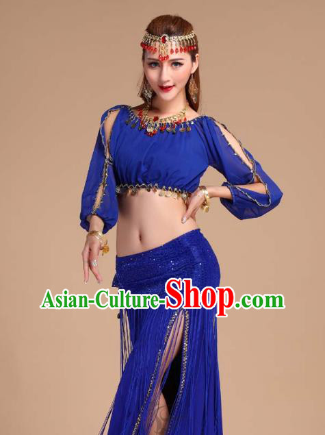 Indian Traditional Oriental Dance Belly Dance Royalblue Skirt Outfits Asian India Raks Sharki Clothing