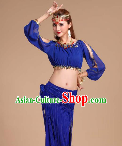 Indian Traditional Oriental Dance Belly Dance Royalblue Skirt Outfits Asian India Raks Sharki Clothing