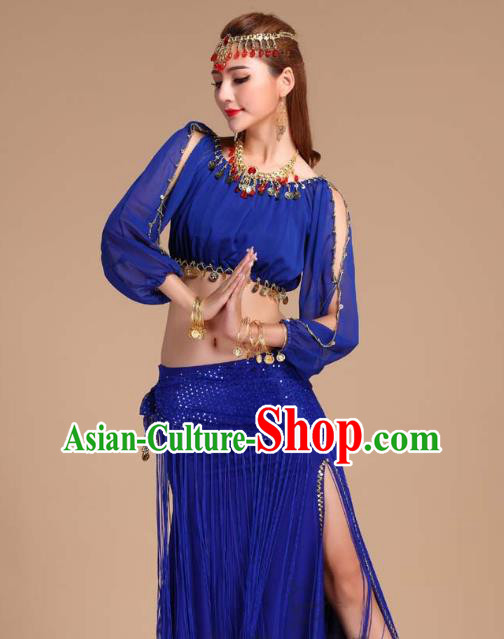 Indian Traditional Oriental Dance Belly Dance Royalblue Skirt Outfits Asian India Raks Sharki Clothing