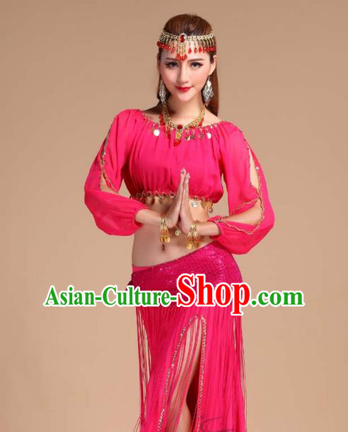 Asian India Raks Sharki Clothing Indian Traditional Oriental Dance Belly Dance Rosy Skirt Outfits