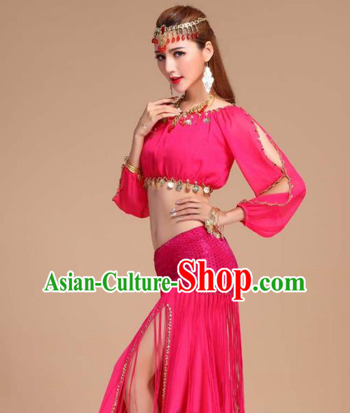 Asian India Raks Sharki Clothing Indian Traditional Oriental Dance Belly Dance Rosy Skirt Outfits