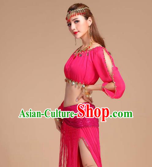 Asian India Raks Sharki Clothing Indian Traditional Oriental Dance Belly Dance Rosy Skirt Outfits