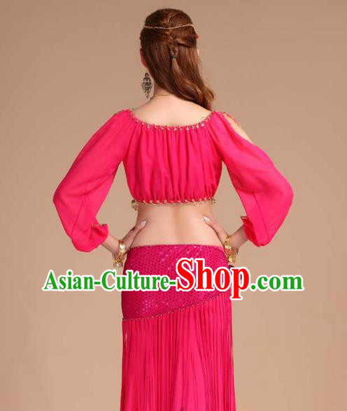 Asian India Raks Sharki Clothing Indian Traditional Oriental Dance Belly Dance Rosy Skirt Outfits