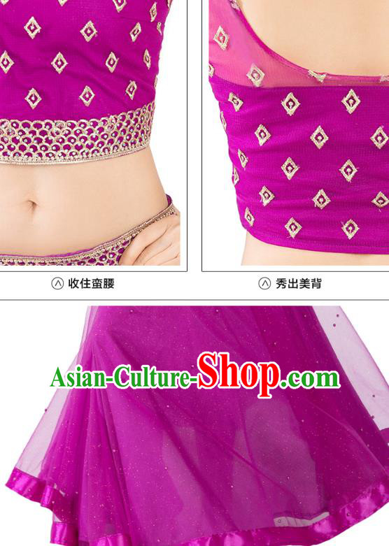 Asian Indian Traditional Court Princess Lehenga Purple Dress India Bollywood Dance Performance Clothing