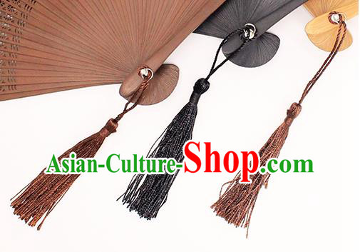 Chinese Carving Fan Classical Accordion Handmade Hollow Brown Bamboo Folding Fan