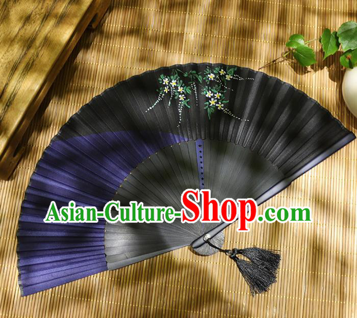 Chinese Classical Accordion Handmade Printing Silk Folding Fan Tai Chi Fan