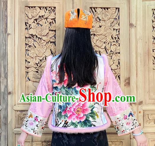 Chinese Traditional Silk Waistcoat Winter Female Clothing Embroidered Mangnolia Vest