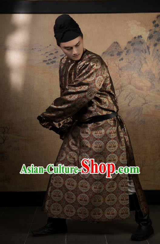 China Ancient Swordsman Hanfu Costume Traditional Tang Dynasty Chivalrous Male Clothing