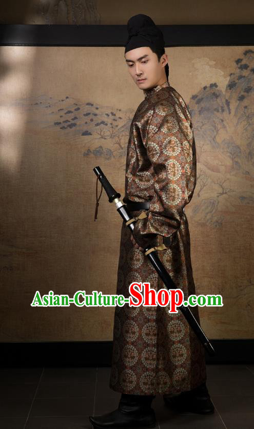 China Ancient Swordsman Hanfu Costume Traditional Tang Dynasty Chivalrous Male Clothing