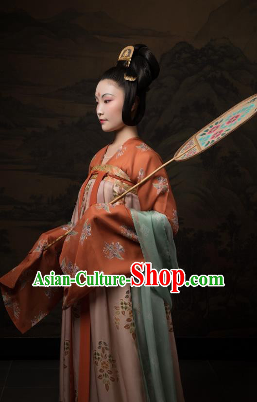 China Ancient Hanfu Garment Traditional Tang Dynasty Palace Lady Historical Costumes