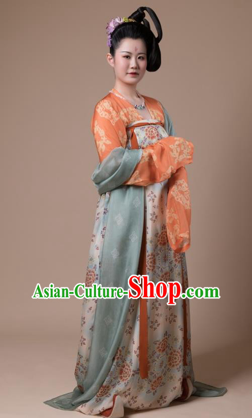 China Ancient Court Woman Hanfu Garment Traditional Tang Dynasty Royal Countess Historical Costumes